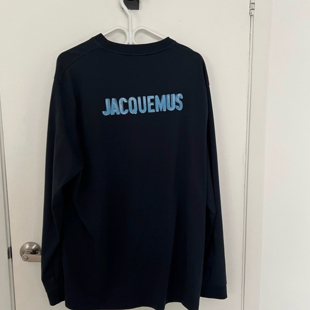 Jacquemus Black Shirt with Blue Logo